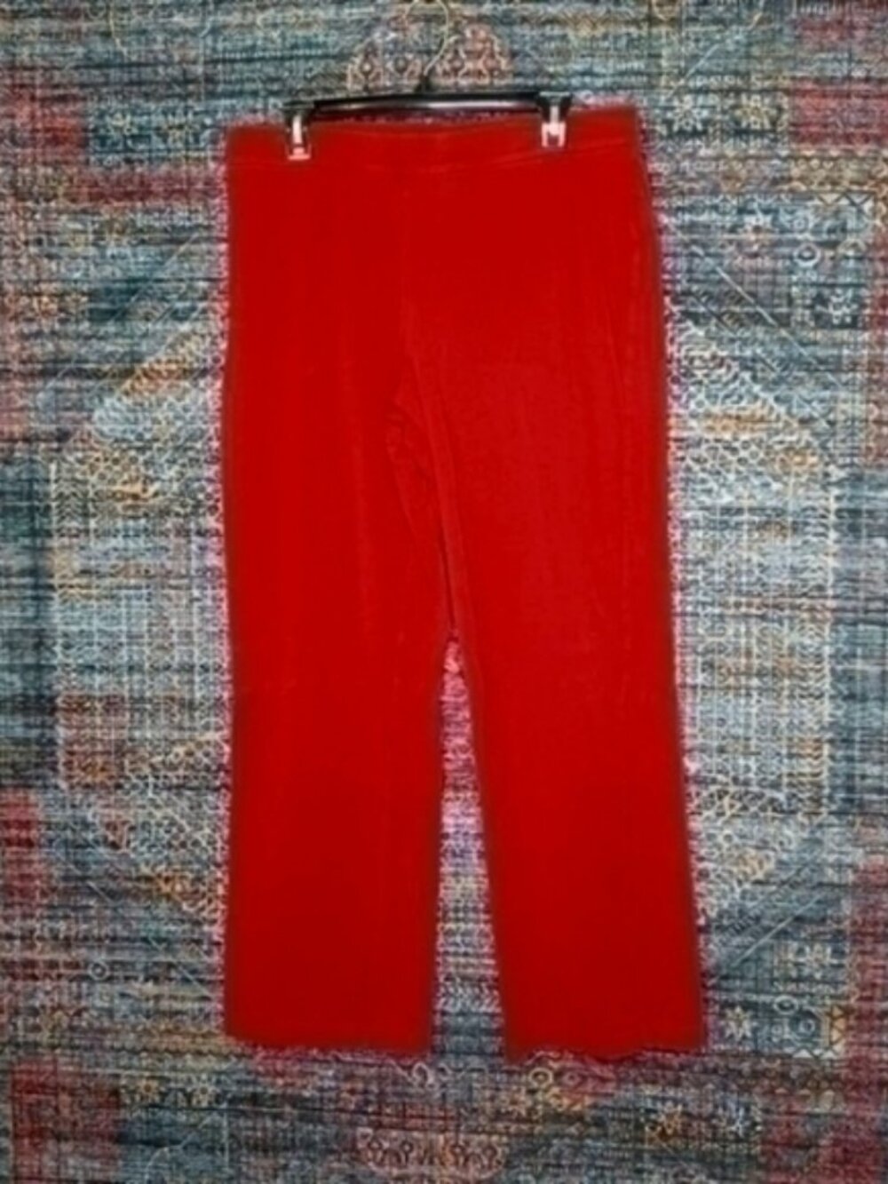 LL Bean womens red high rise yoga pants Lx30 EUC